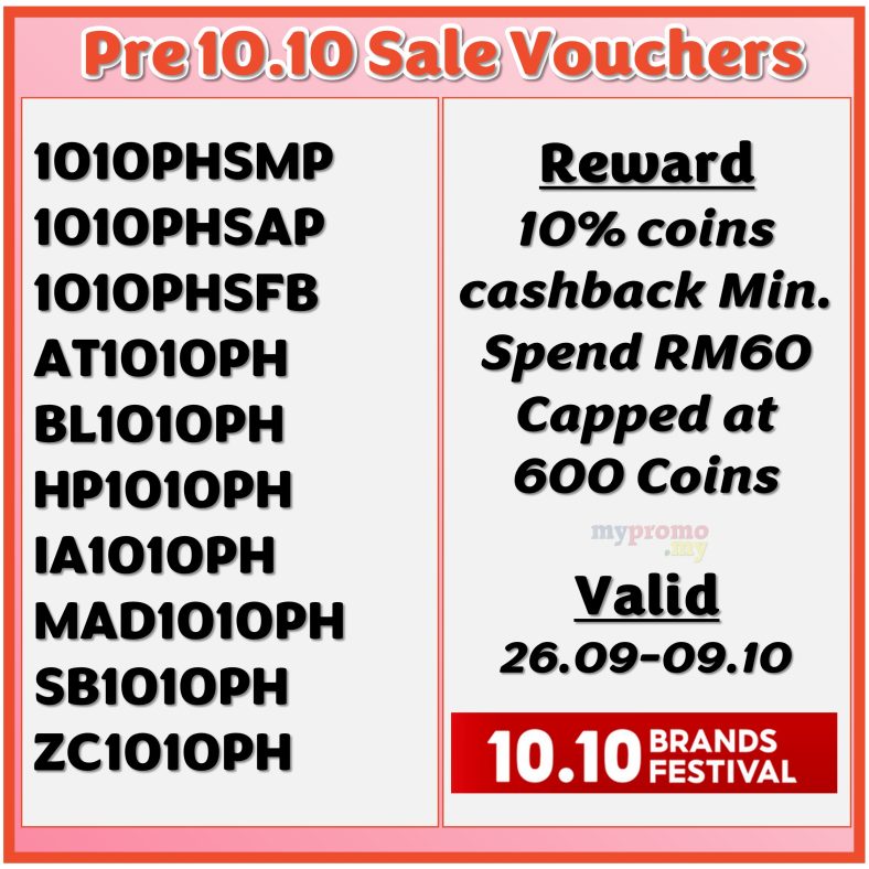 Pre Shopee 10 10 Sale Vouchers January 2025 Mypromo My