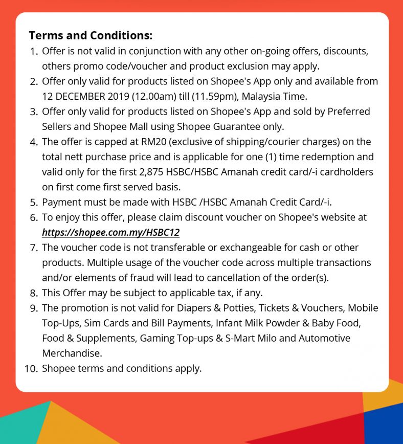 Shopee 1212 Birthday Sale: HSBC RM20 Voucher | December 2023 Mypromo.my