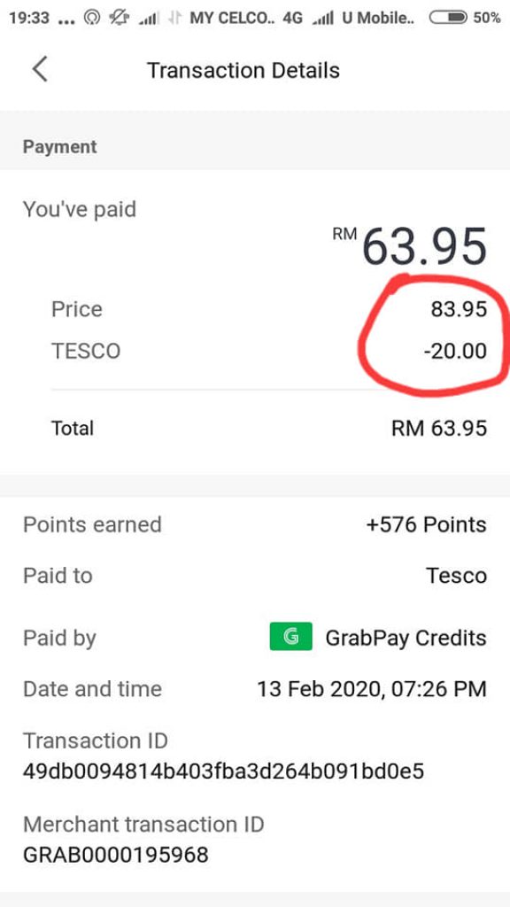 grabpay tesco