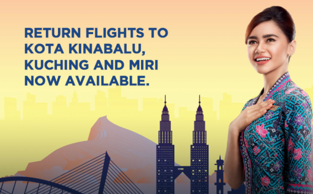 MAS Return flights to Kota Kinabalu Kuching and Miri now available