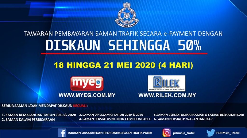 Bayar saman online diskaun