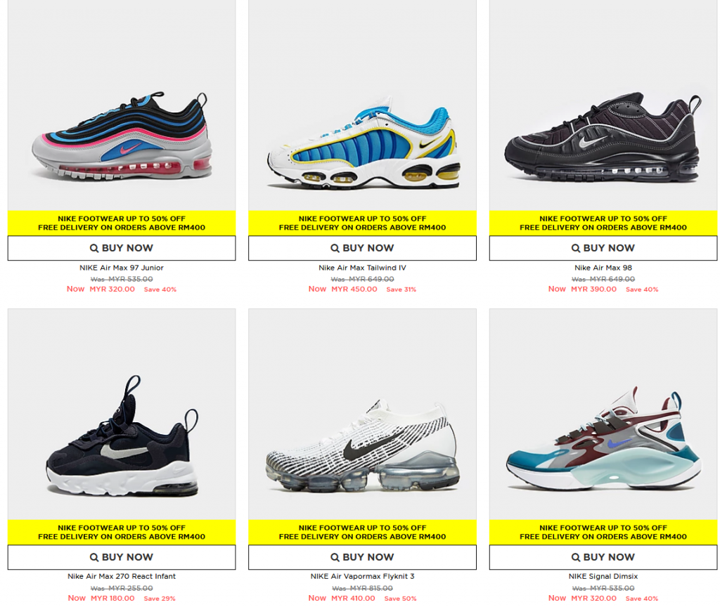 NIKE FOOTWEAR UP TO 50% OFF NOW 