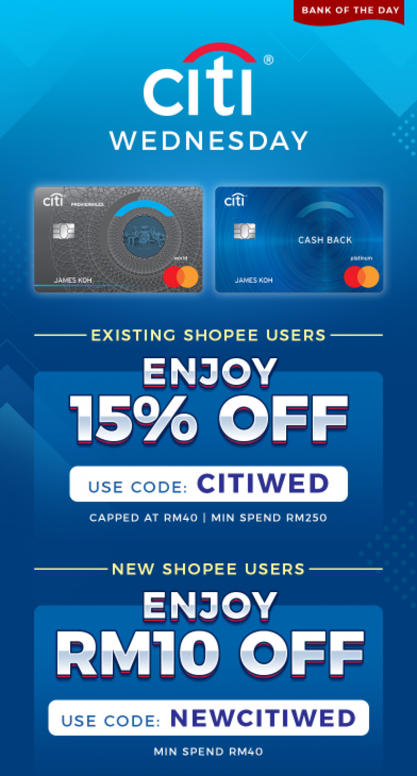 Shopee x Citibank Card Voucher 15 Off on Every Wednesday December
