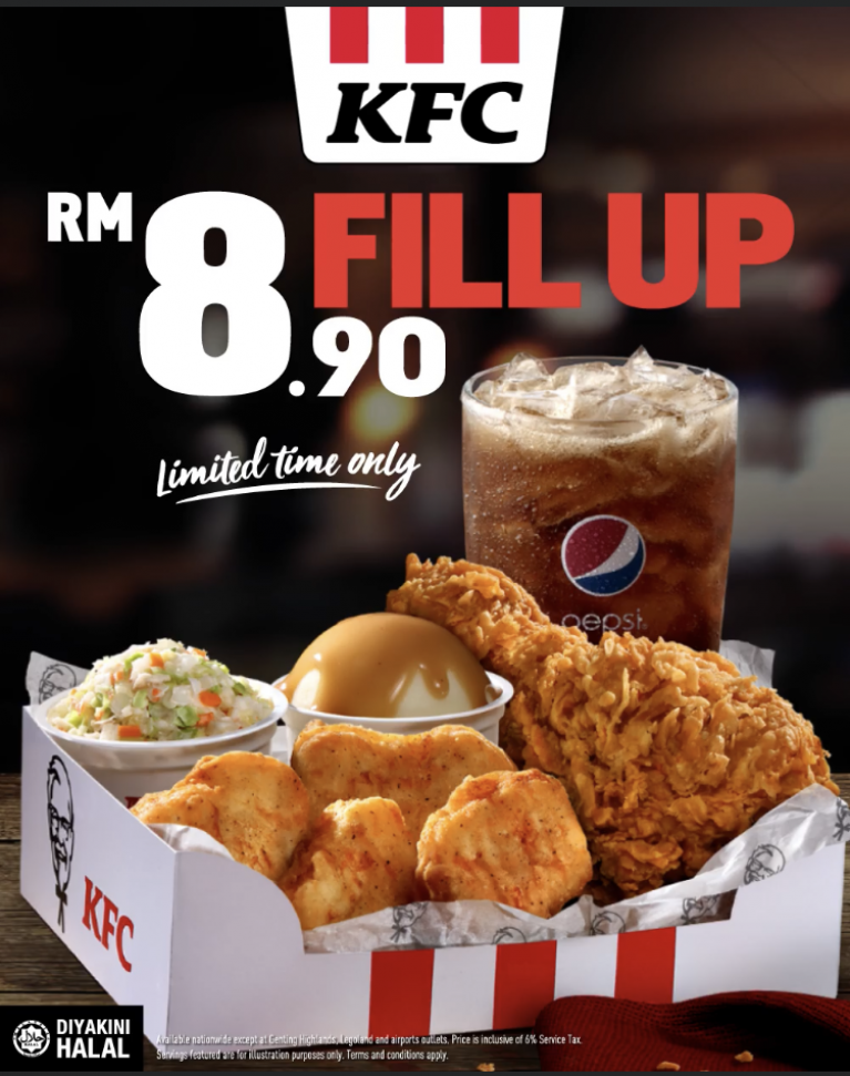 KFC Promo FILL UP RM8.90 January 2024 mypromo.my