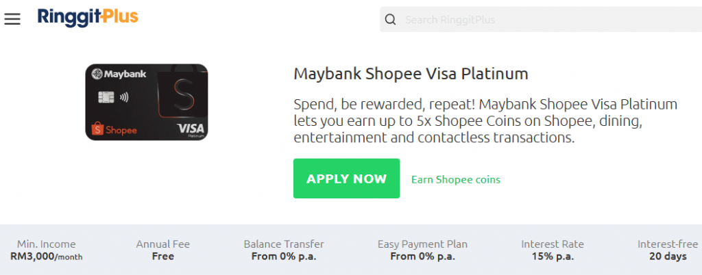 Maybank Shopee Visa Platinum R