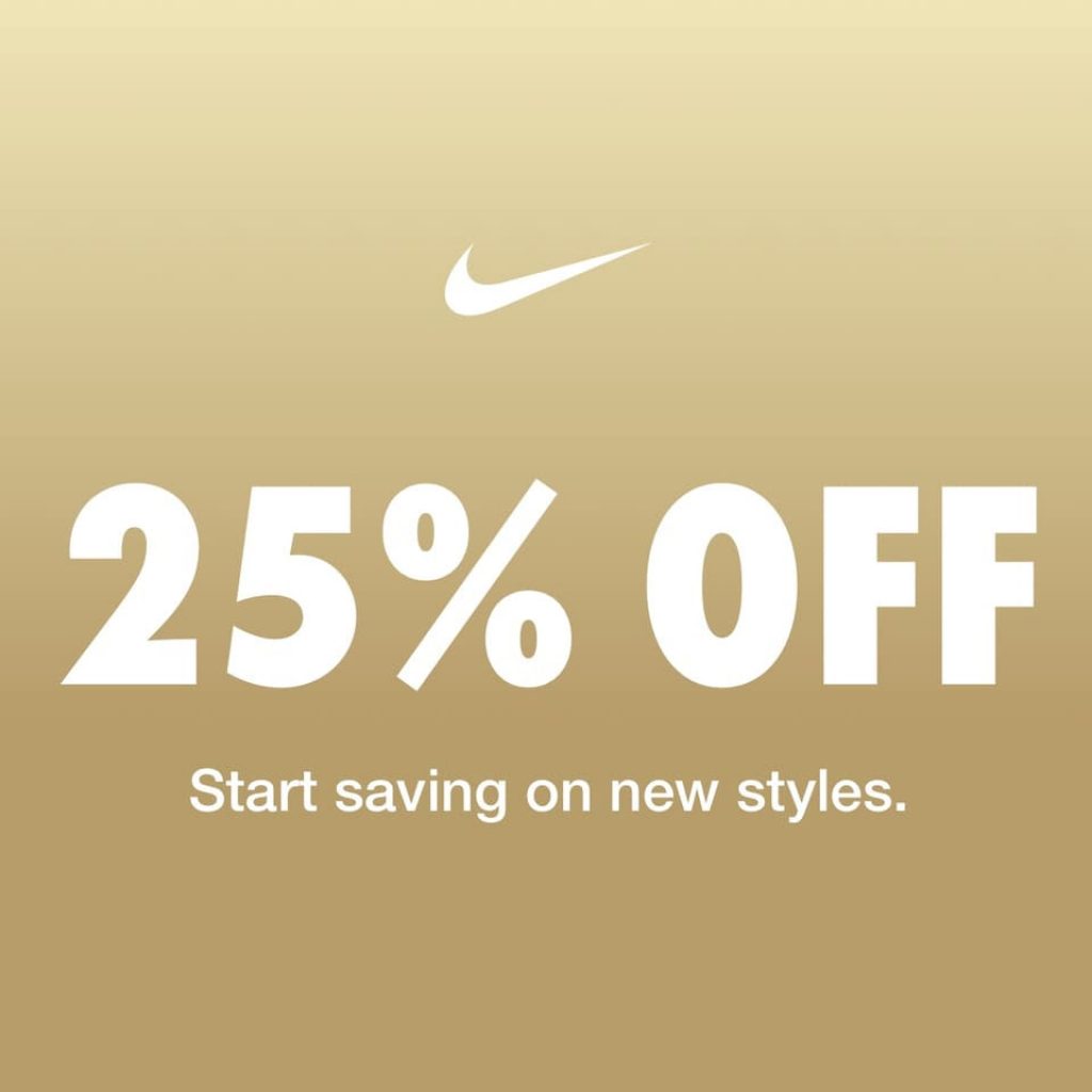 Nike 25 sale off coupon