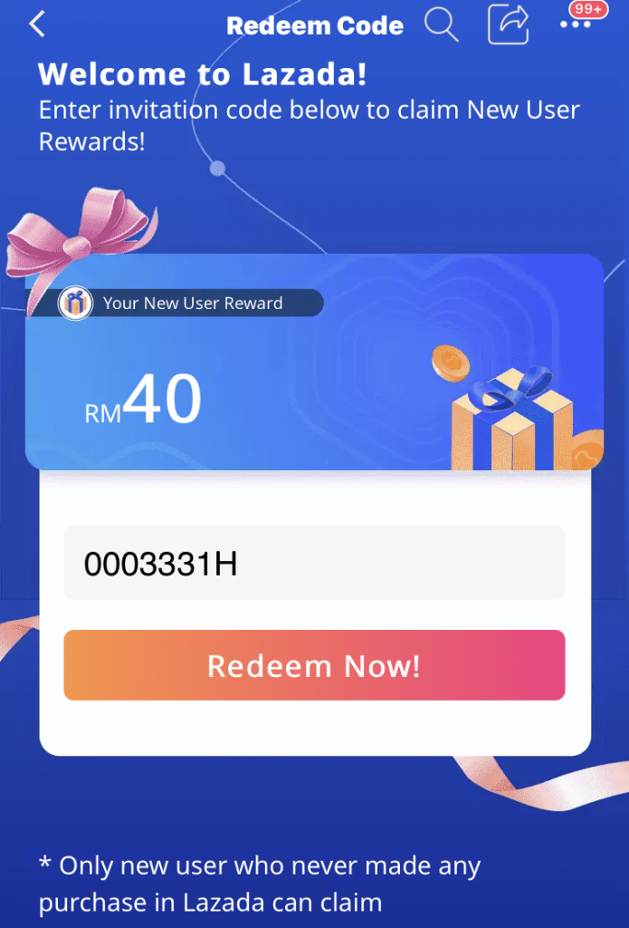 Lazada new shop account voucher