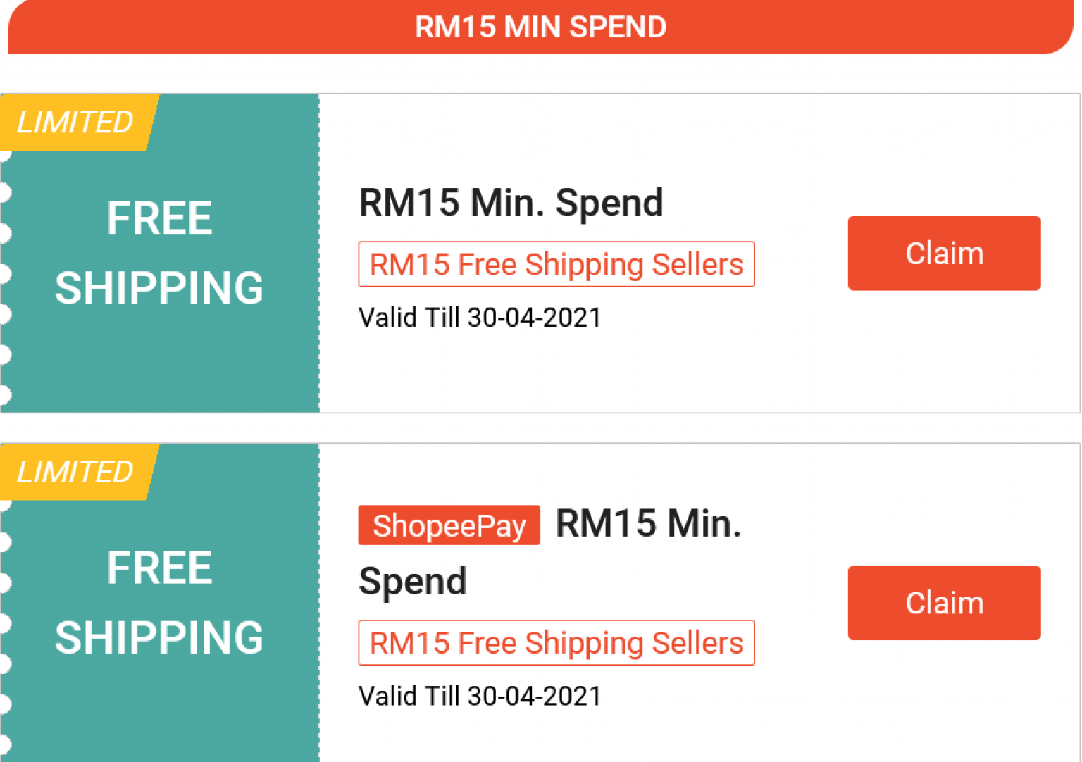 Shopee X Free Shipping Vouchers For April 2021-Claim Now | March 2024 ...