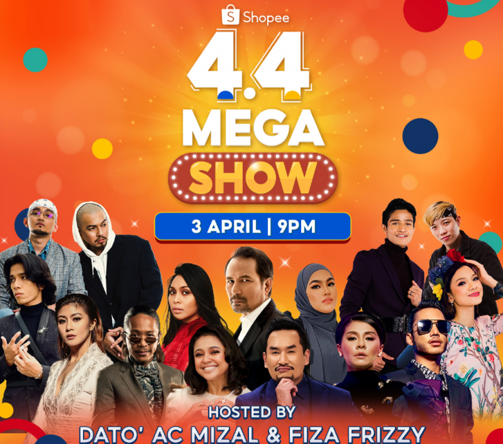 Shopee 4.4 Mega Show on 3 April, 9PM