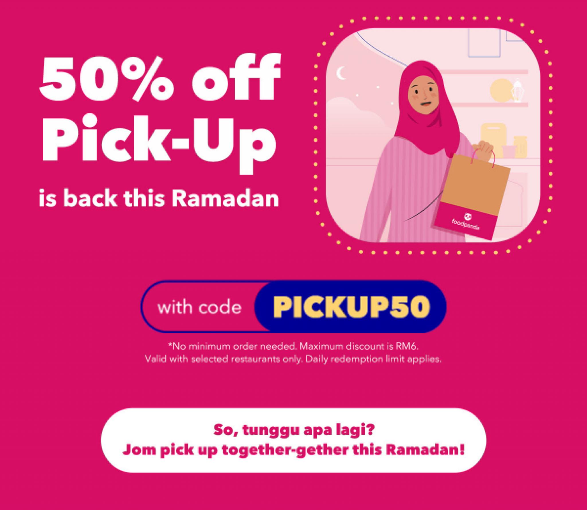 foodpanda Voucher Code PICKUP50 mypromo.my