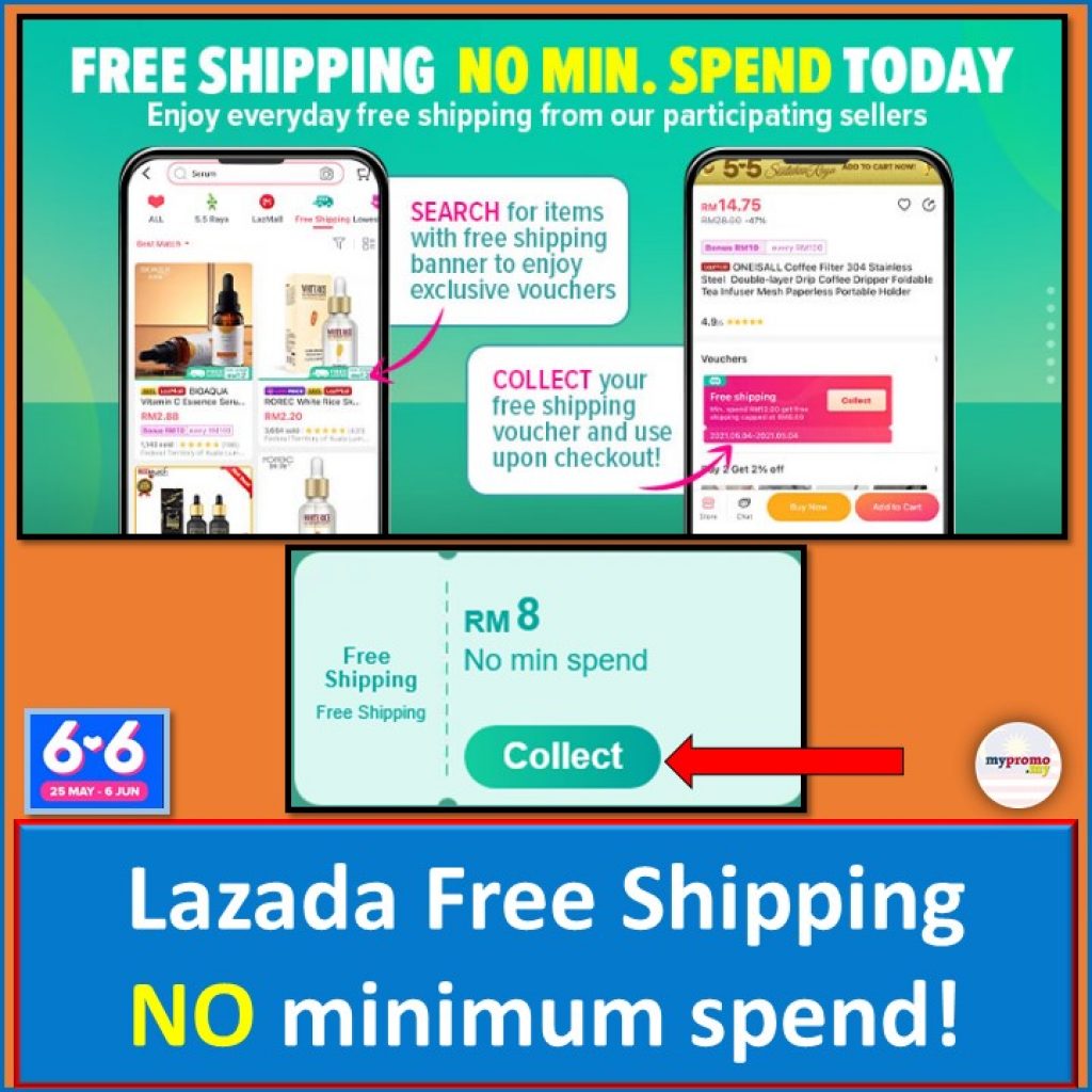 Lazada Free Shipping Voucher  with No Min Spend