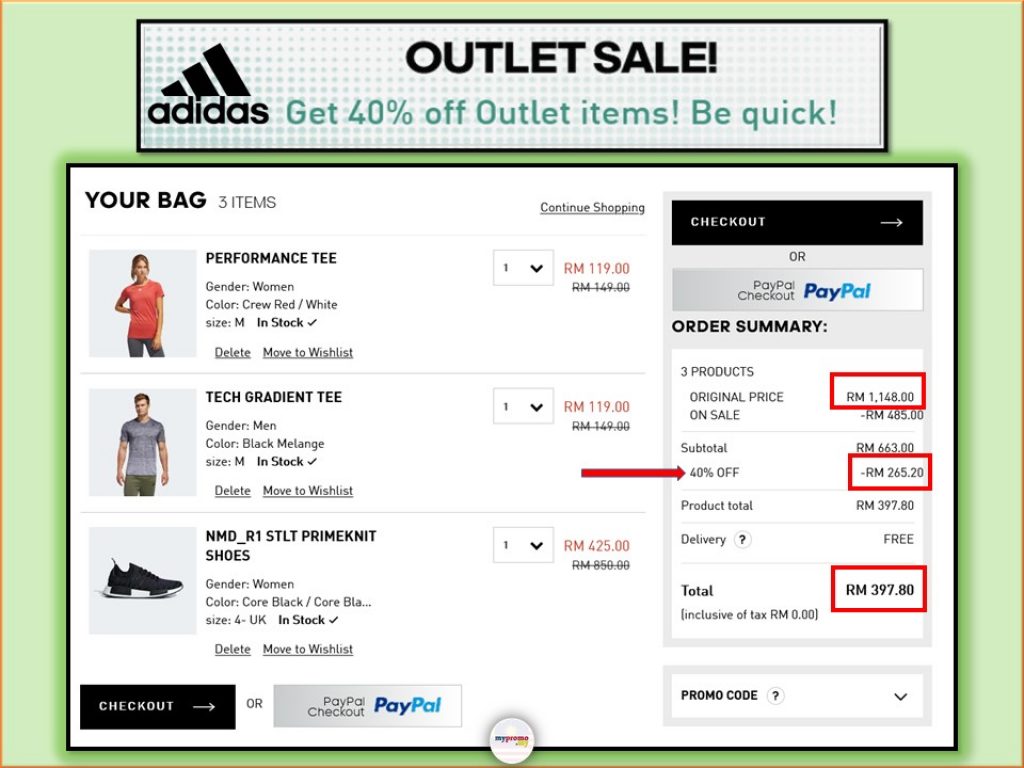 Adidas outlet clearance voucher