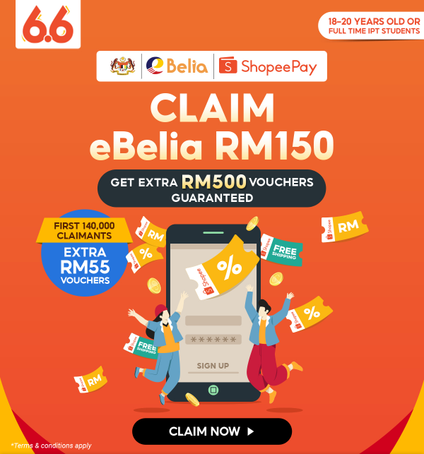 Claim your RM150 eBelia with ShopeePay Get EXTRA RM500 Vouchers ...