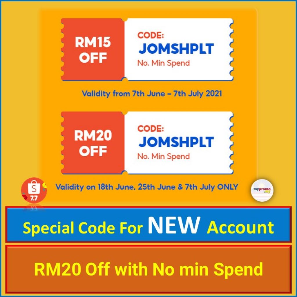 Shopee 7.7 New User/Account Voucher Code August 2021 mypromo.my