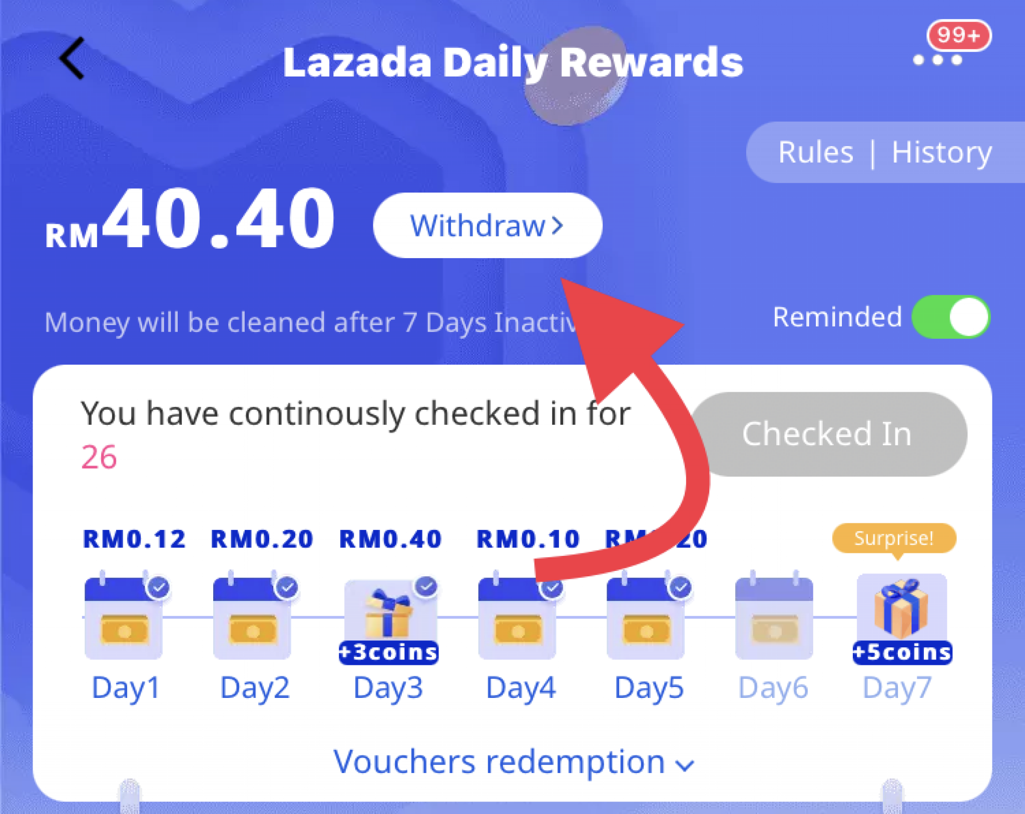 Lazada Daily Reward mypromo.my