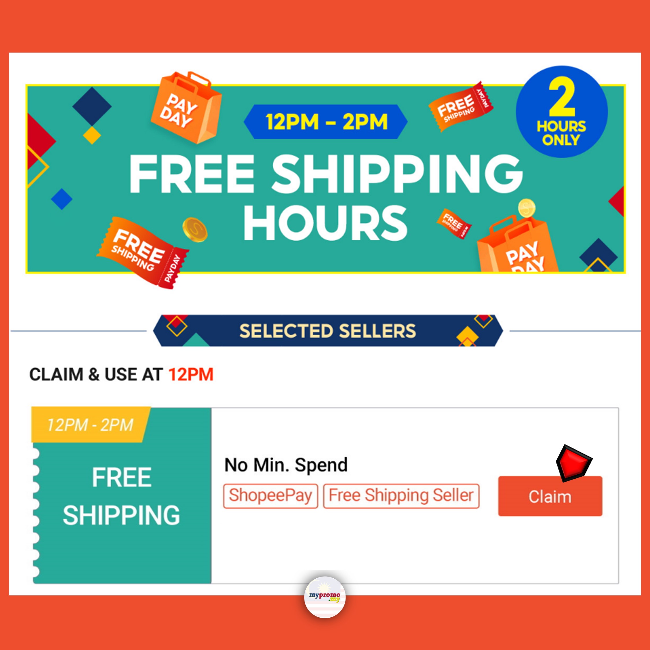 Shopee 9.9 Free Shiping Voucher 12pm mypromo.my