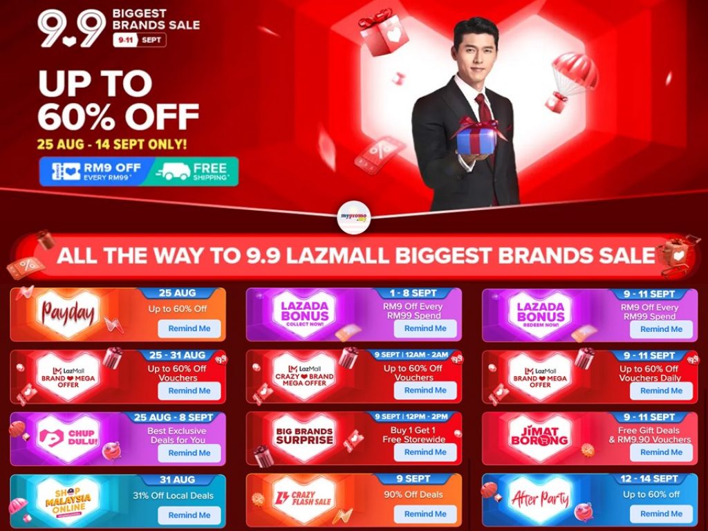 LazMall 9.9 Biggest Brand Sale Calendar