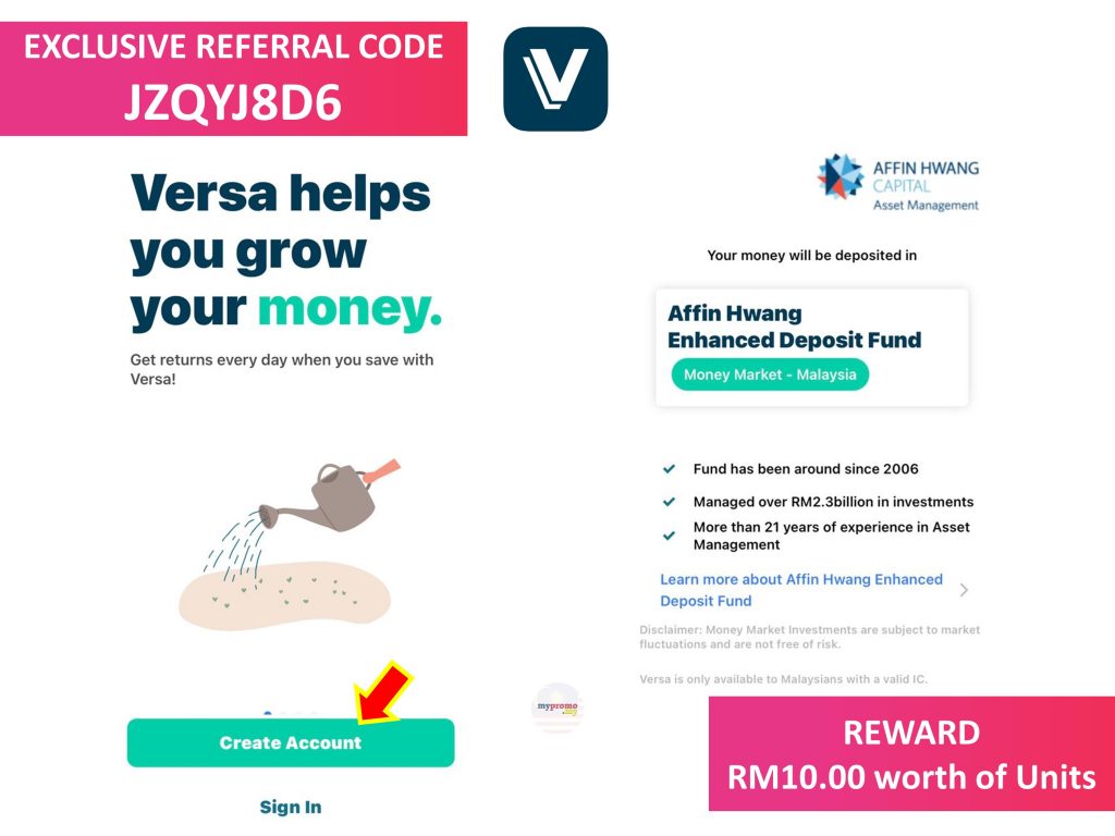 Sign Up Versa with Referral Code JZQYJ8D6 and Get RM10 Reward