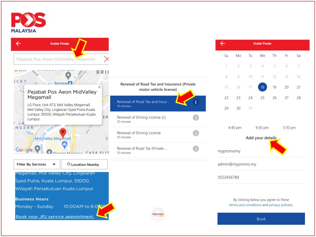 Pos laju appointment booking