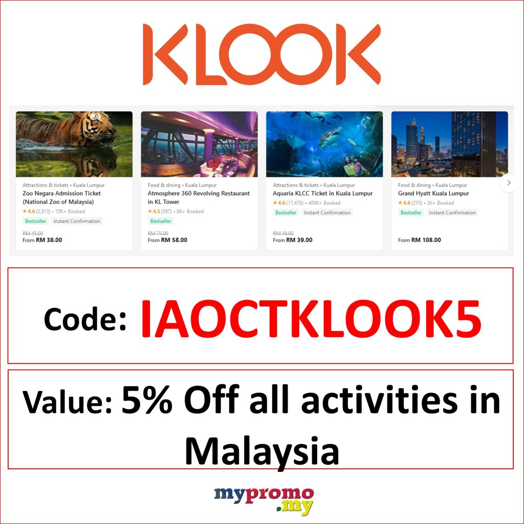 Klook Malaysia October Exclusive Code 