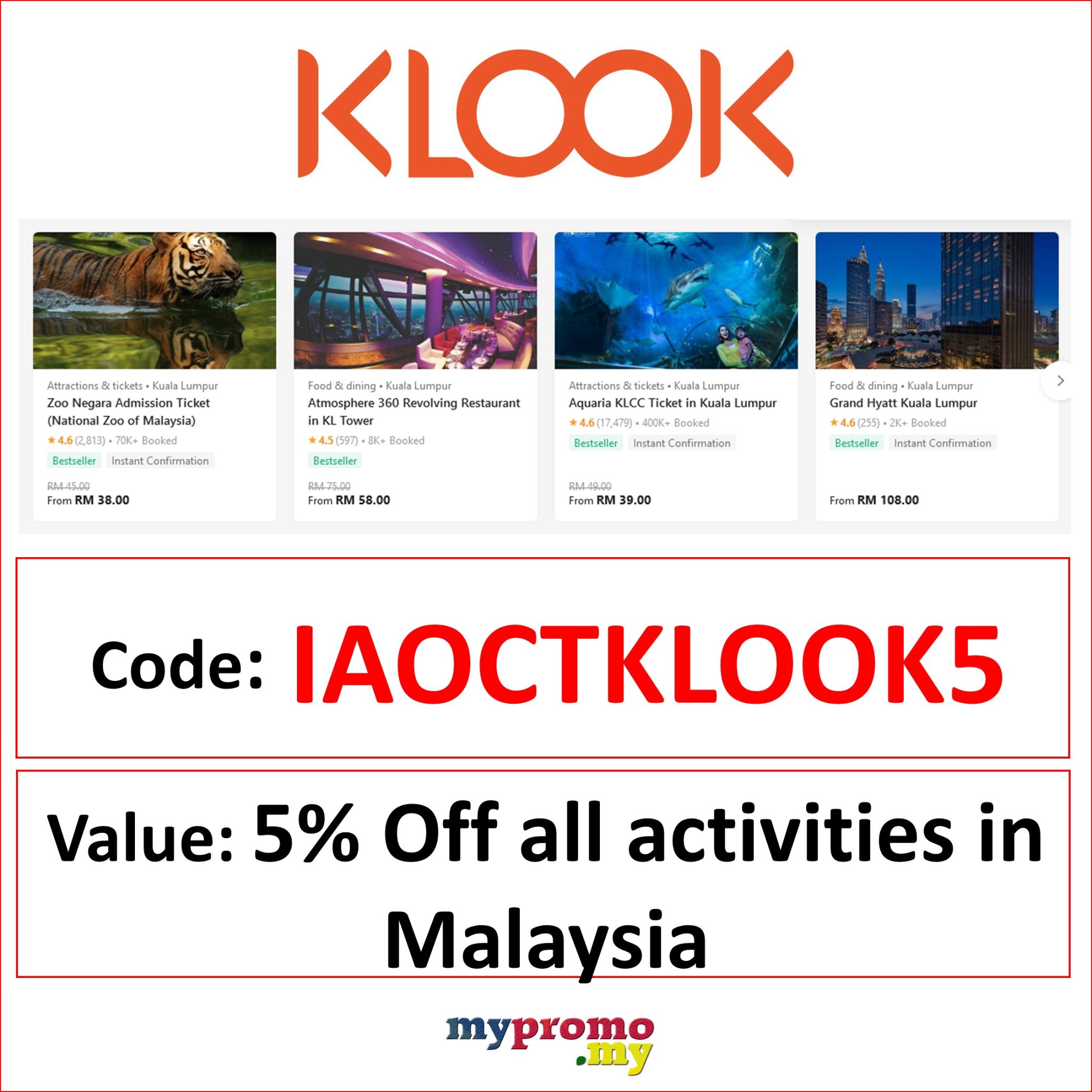 Klook Malaysia October Exclusive Code January 2024 mypromo.my