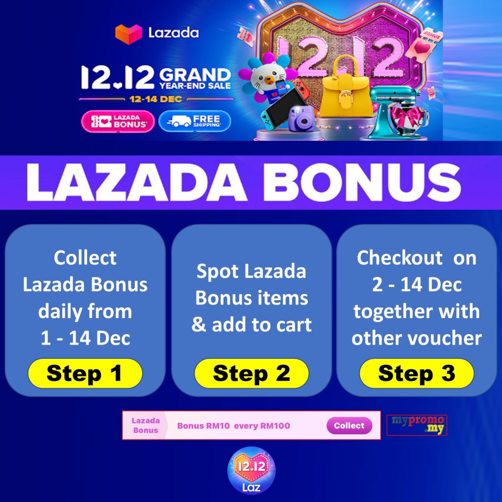 Lazada Bonus for 12.12 Grand Year End Sale