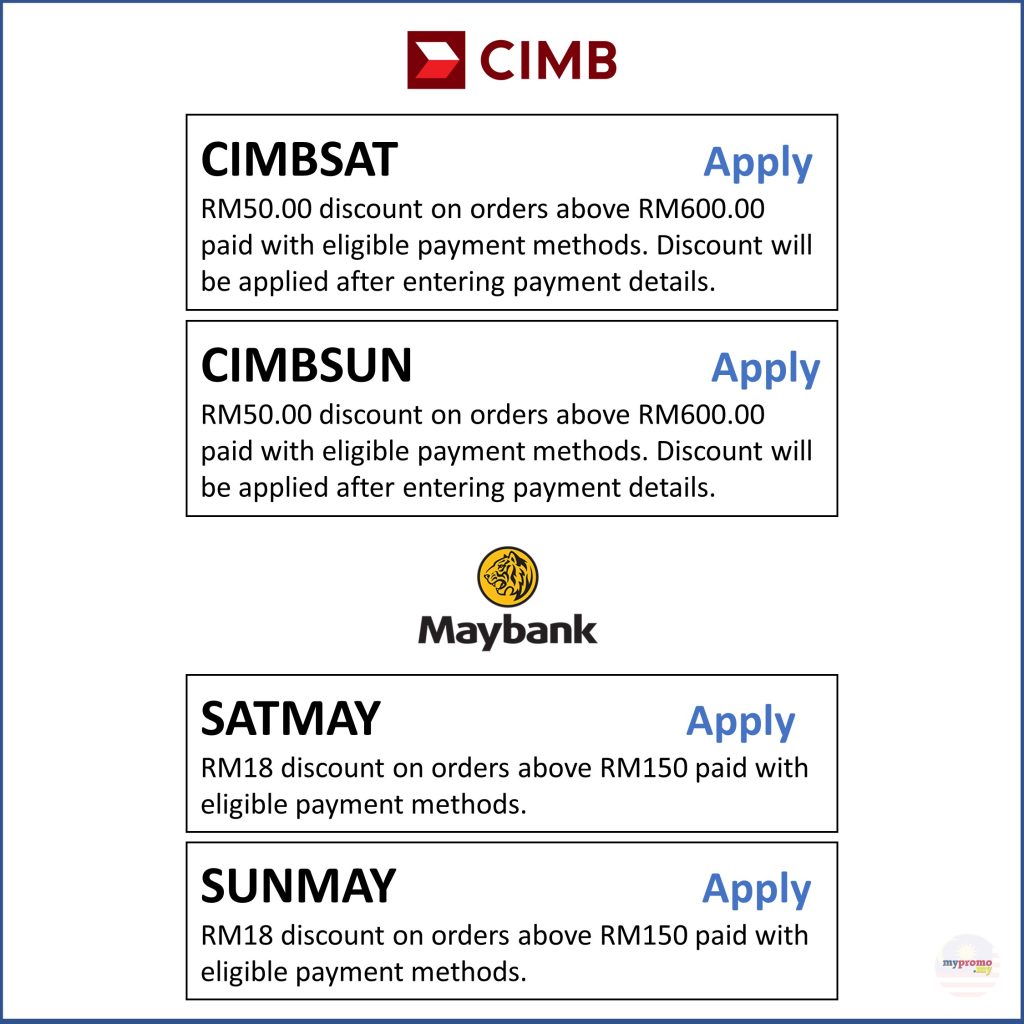Lazada x CIMB & Maybank Weekend Special Promo Code!