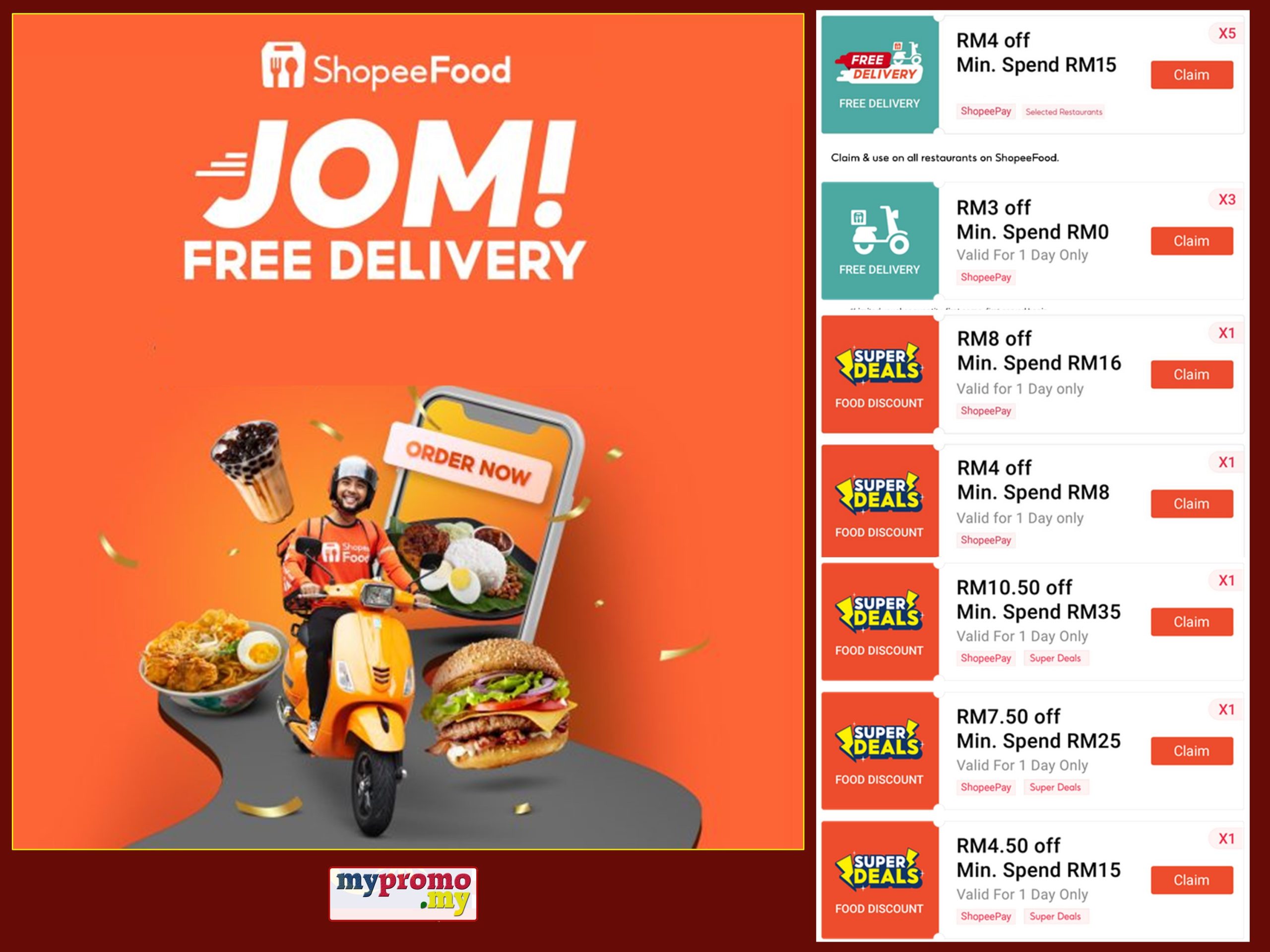 Claim Shopeefood Vouchers March 2024 mypromo.my