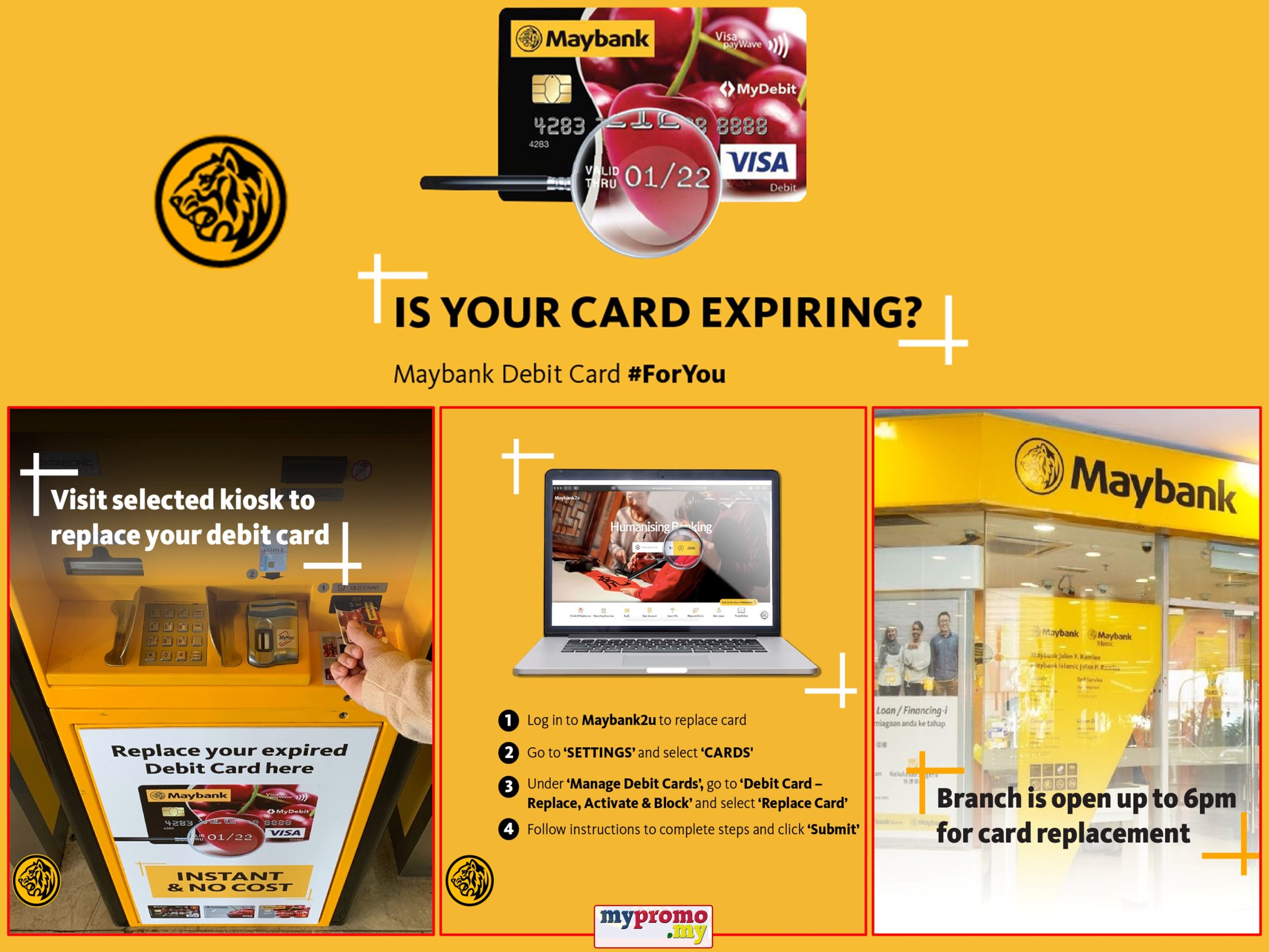 Maybank renew debit card