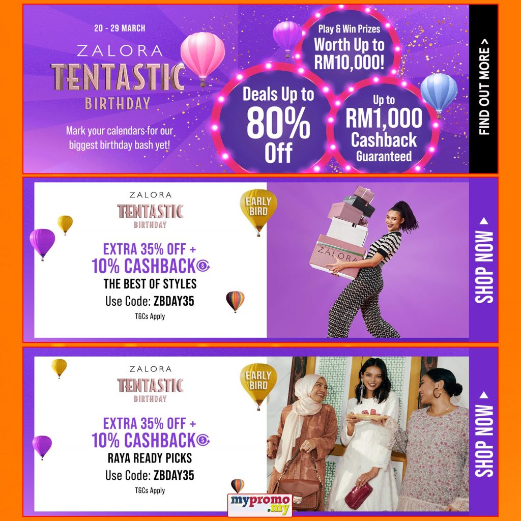 Zalora Tentastic Birthday Sale 20 – 29 March