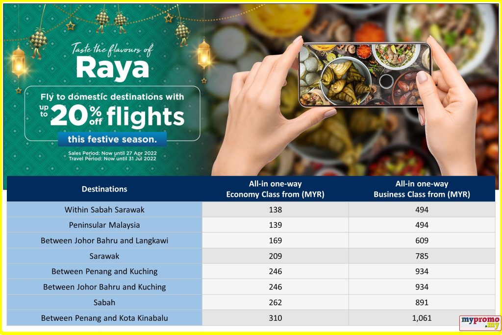 Malaysia Airlines - Raya 20% Off Flights