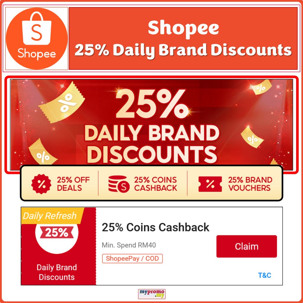25% Daily Brand Discounts - Shopee Malaysia