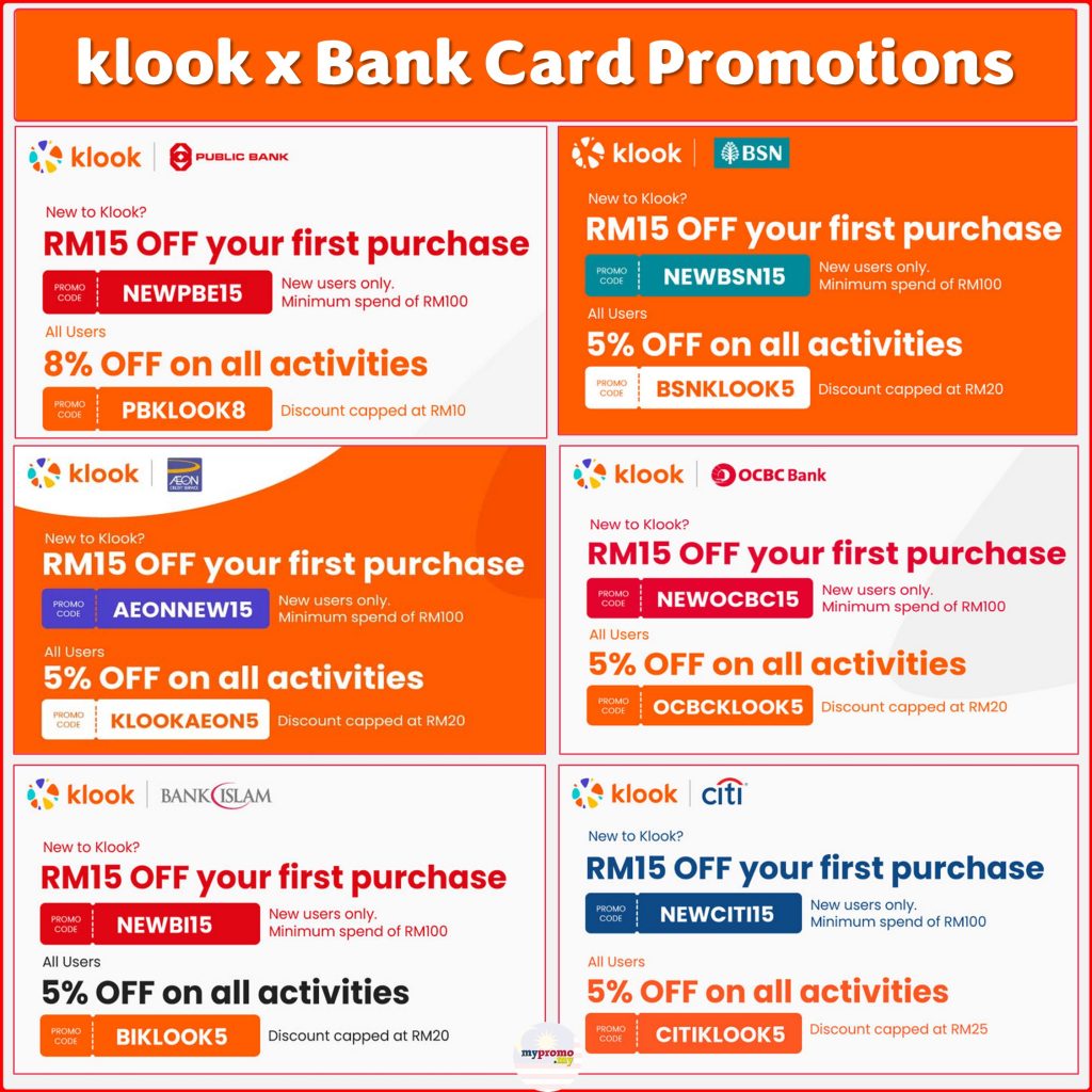 Klook Bank Card Promotions
