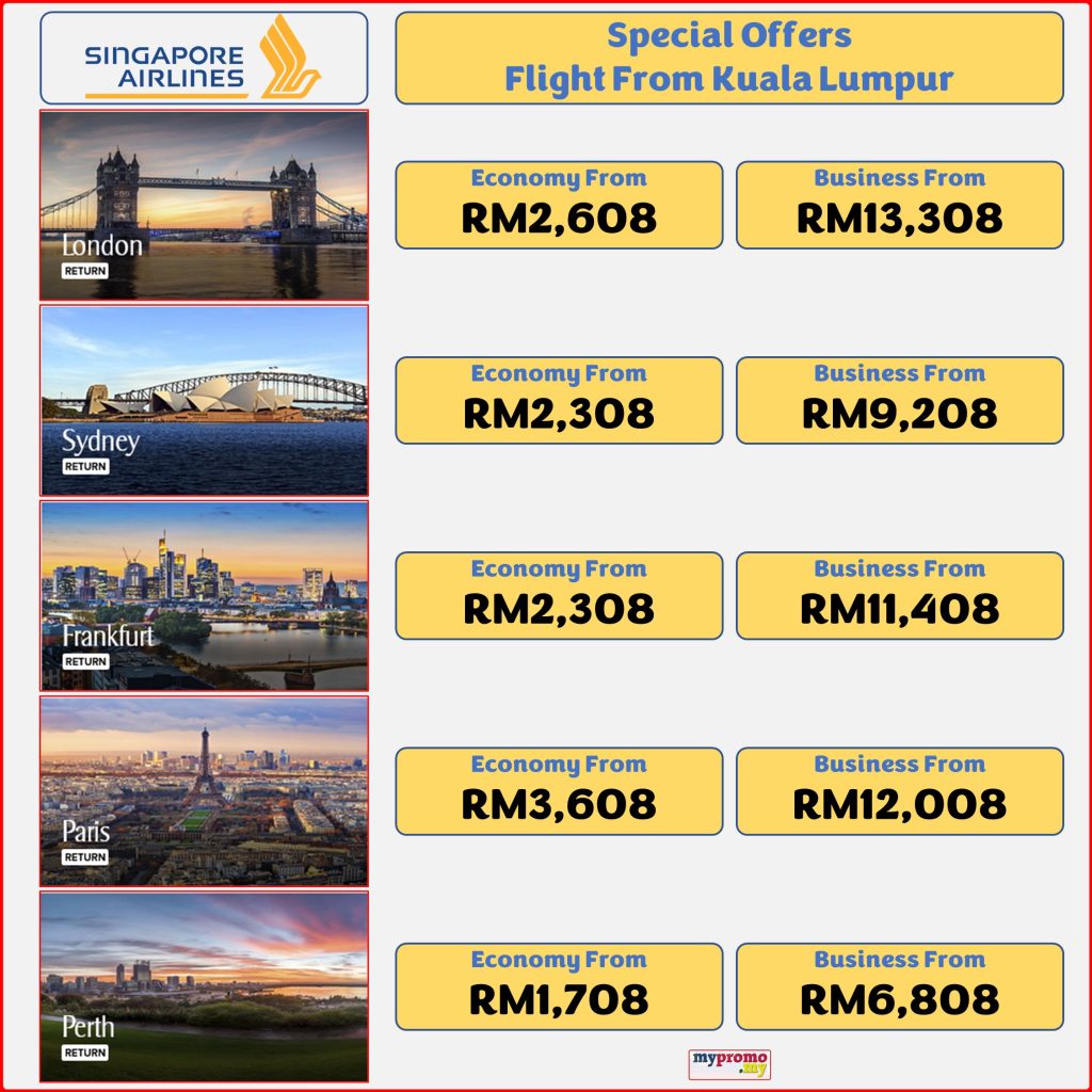 Singapore Airlines Flight From Kuala Lumpur Special Offers 