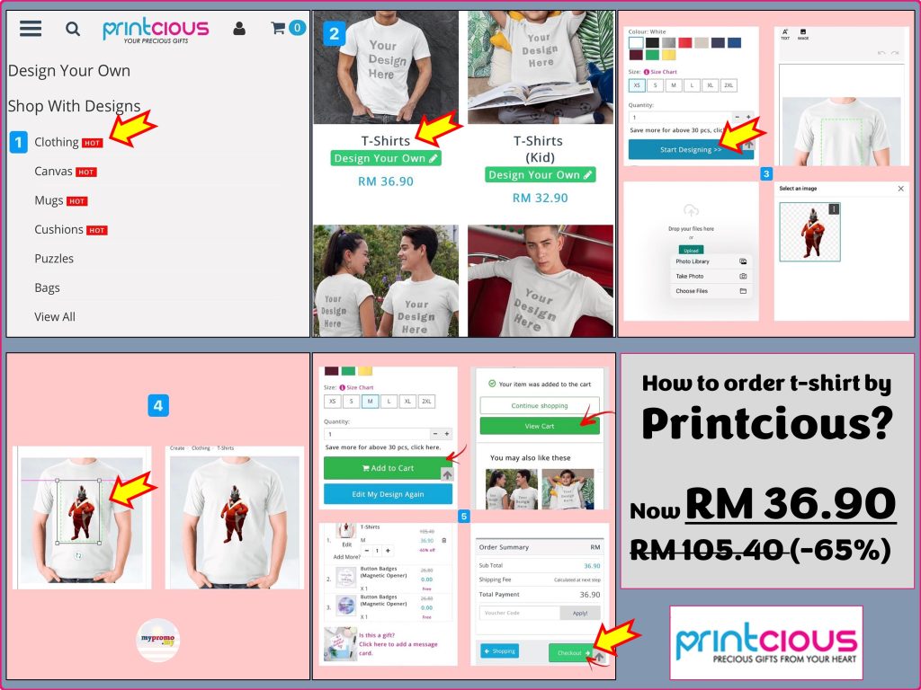 How to order t-shirt by Printcious?