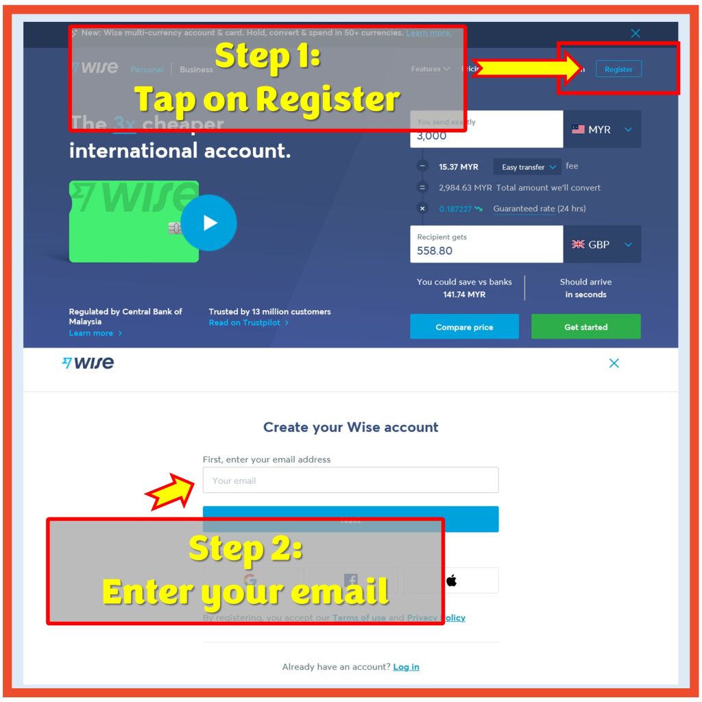 Create Wise Account Step by Step