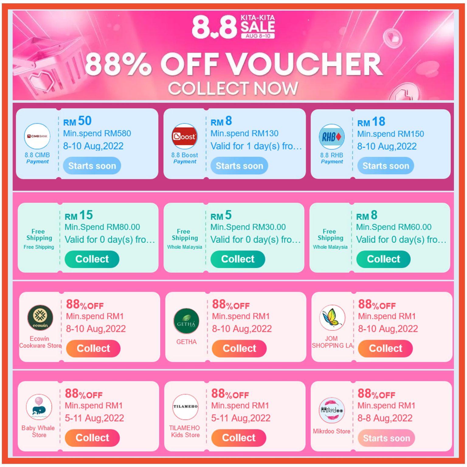 Lazada 8.8 Sale Special Vouchers - mypromo.my