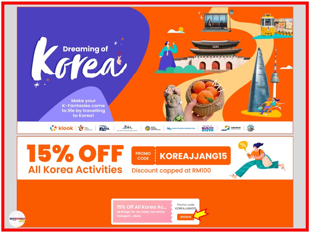 Klook Korea Promo Code worth RM100 Off January 2024 mypromo.my