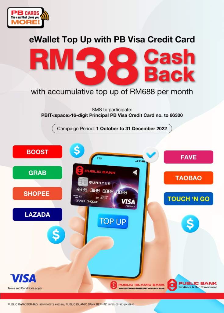 Public Bank’s eWallet Top Up - Get RM38 Cashback