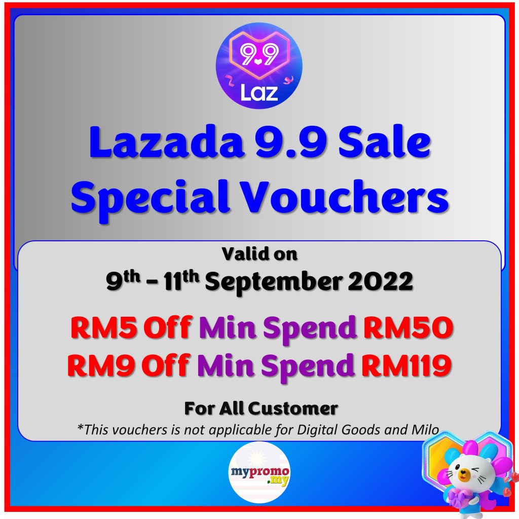 Lazada 9.9 Sale Special Vouchers