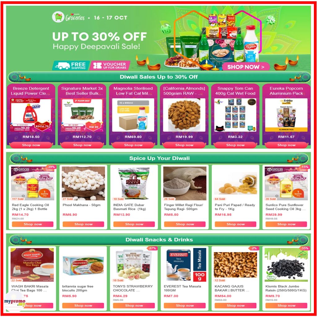 Lazada + Shopee Deepavali Diwali Sale