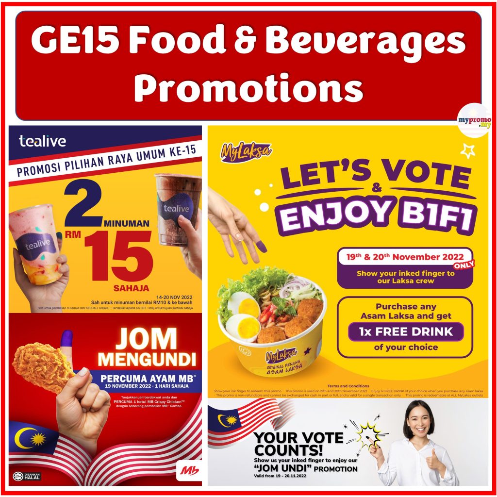 GE15 PRU15 Food & Beverages Promotions 