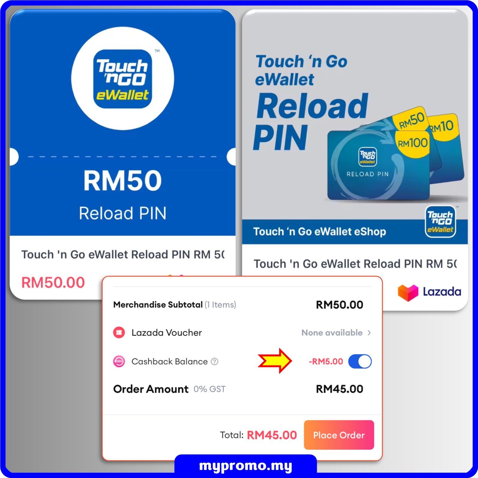Lazada Buy TNG eWallet Reload Pin from Official Store mypromo.my