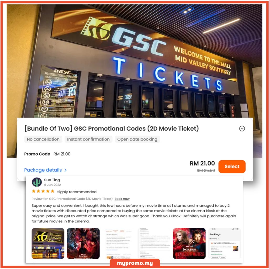 Klook x GSC Cinemas Movie Ticket Promo Code February 2024 mypromo.my