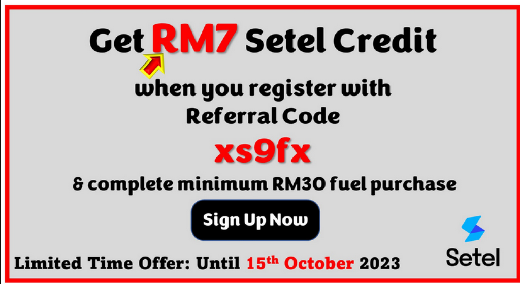 Setel - Promo Daftar dan Dapat RM7