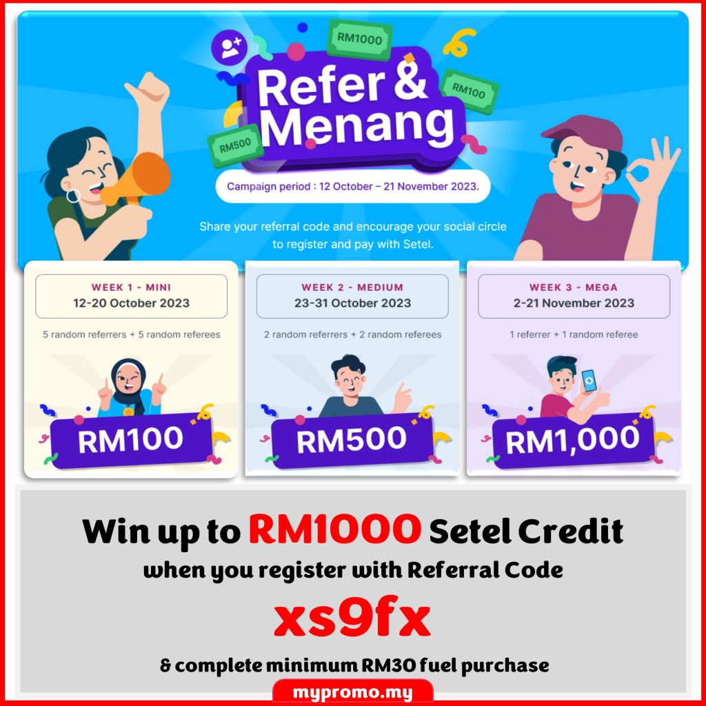 Register Setel and Win RM1000 Promotion