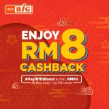 Boost e-Wallet: Enjoy RM8 Cashback at any AEON BiG nationwide