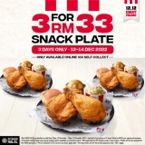 KFC 3 Snack Plate for RM33 Promo