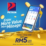 Touch ‘n Go eWallet Promotion: Petron RM5 Cashback