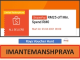 Raya Bersama Shopee Special Vouchers for 23.04 Sale